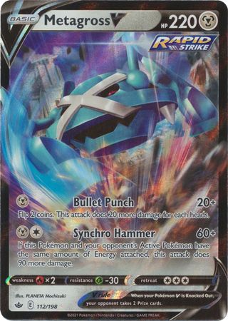 Metagross V 112/198 - SWSH Chilling Reign - Ultra Rare